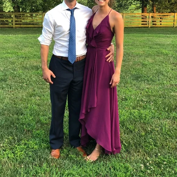 bridesmaid dresses in navy Navy Blue Midi Bridesmaid Dress Prom Gown fg4495 – formalgowns main image 1